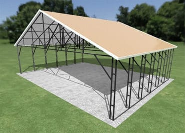32x24 Vertical-Roof Carports and Metal Buildings