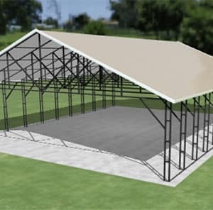 32x40 Vertical-Roof Carport: Customize a 32x40 Carport and Save