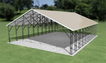 32x40 Vertical-Roof Carports and Metal Buildings