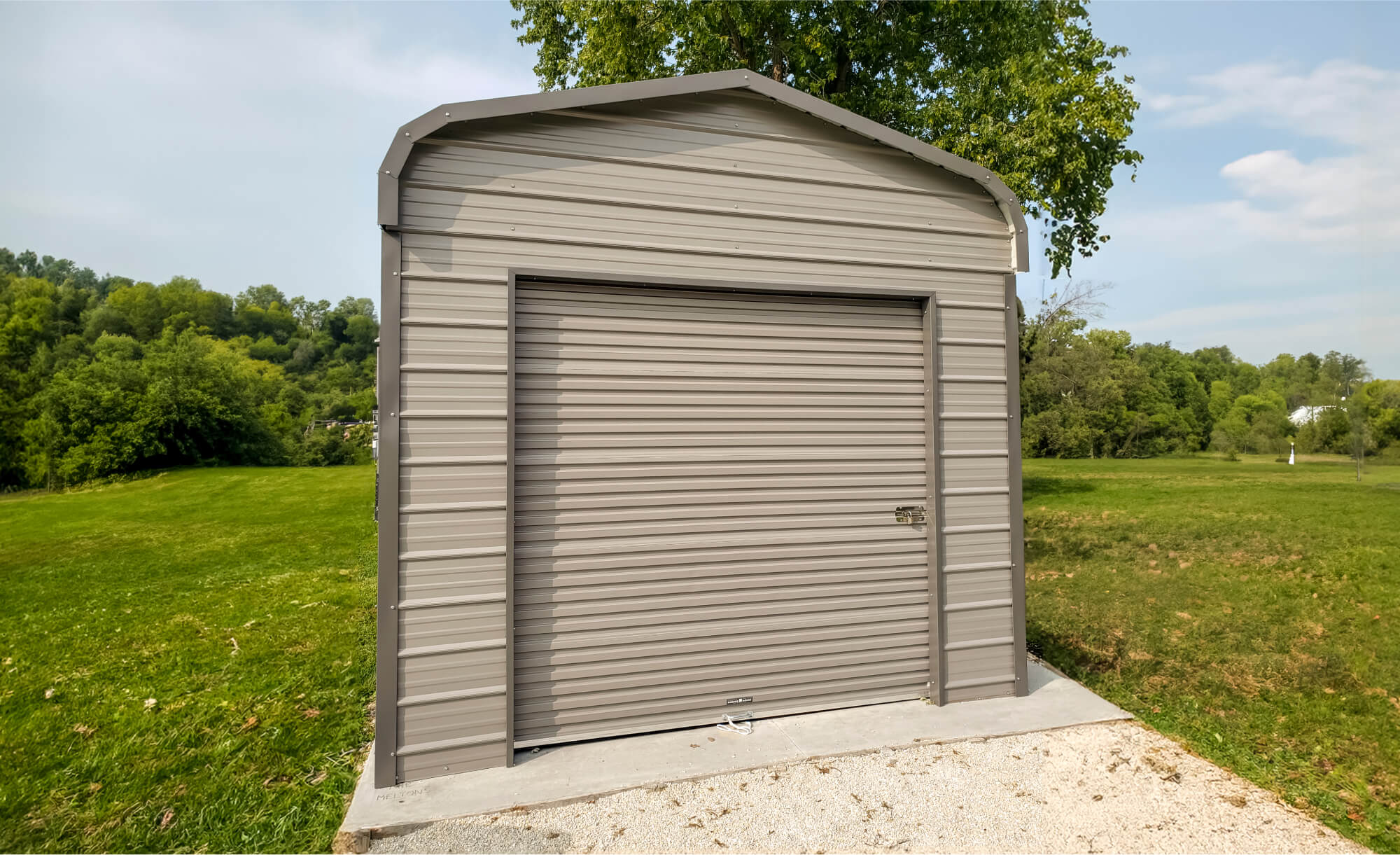 12x25 Regular Roof Metal Garage North