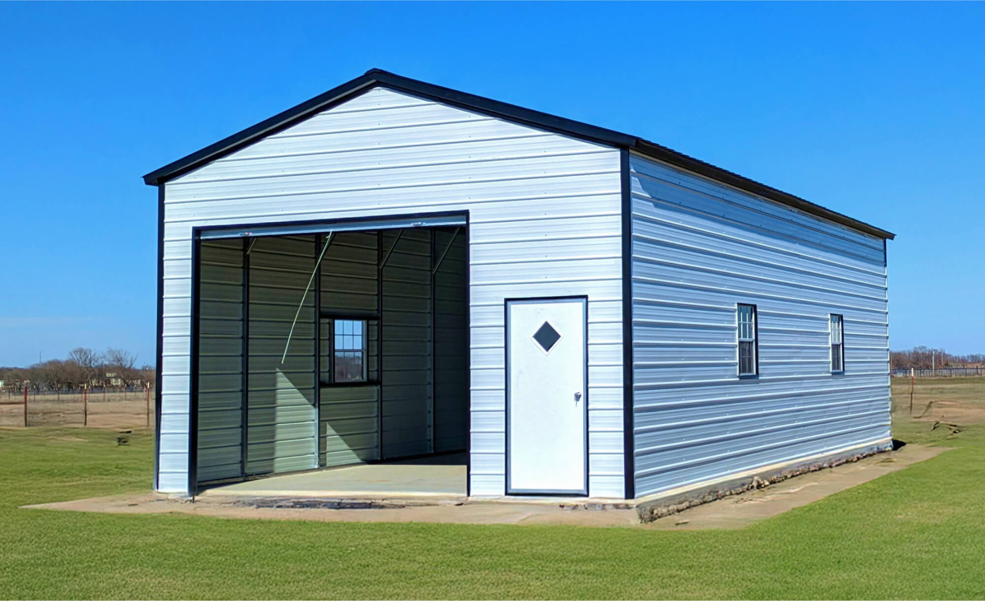 20x40 Vertical Roof Metal Garage