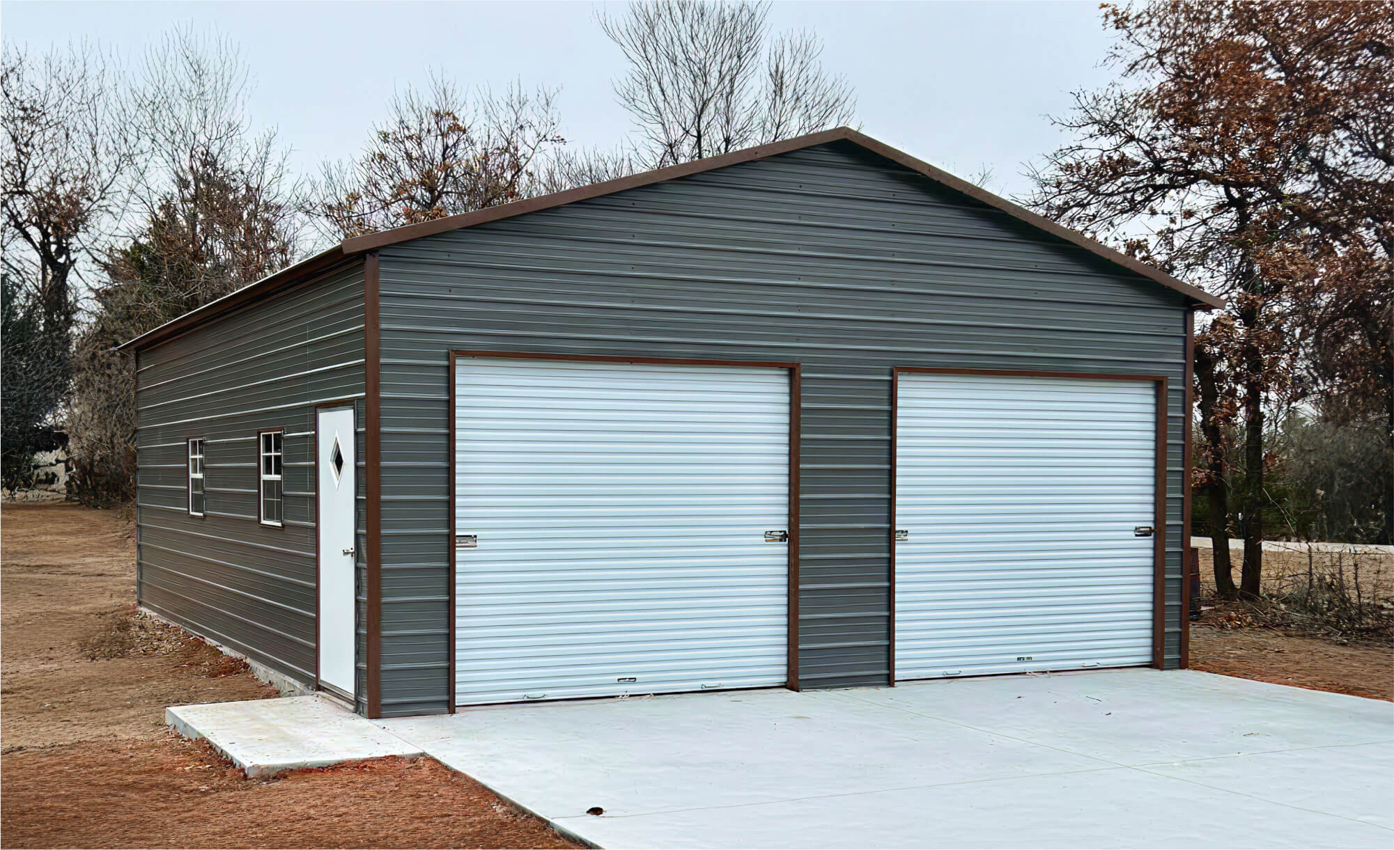 24x30 Boxed Eave Style Metal Garage