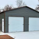 24x30 Boxed Eave Style Metal Garage