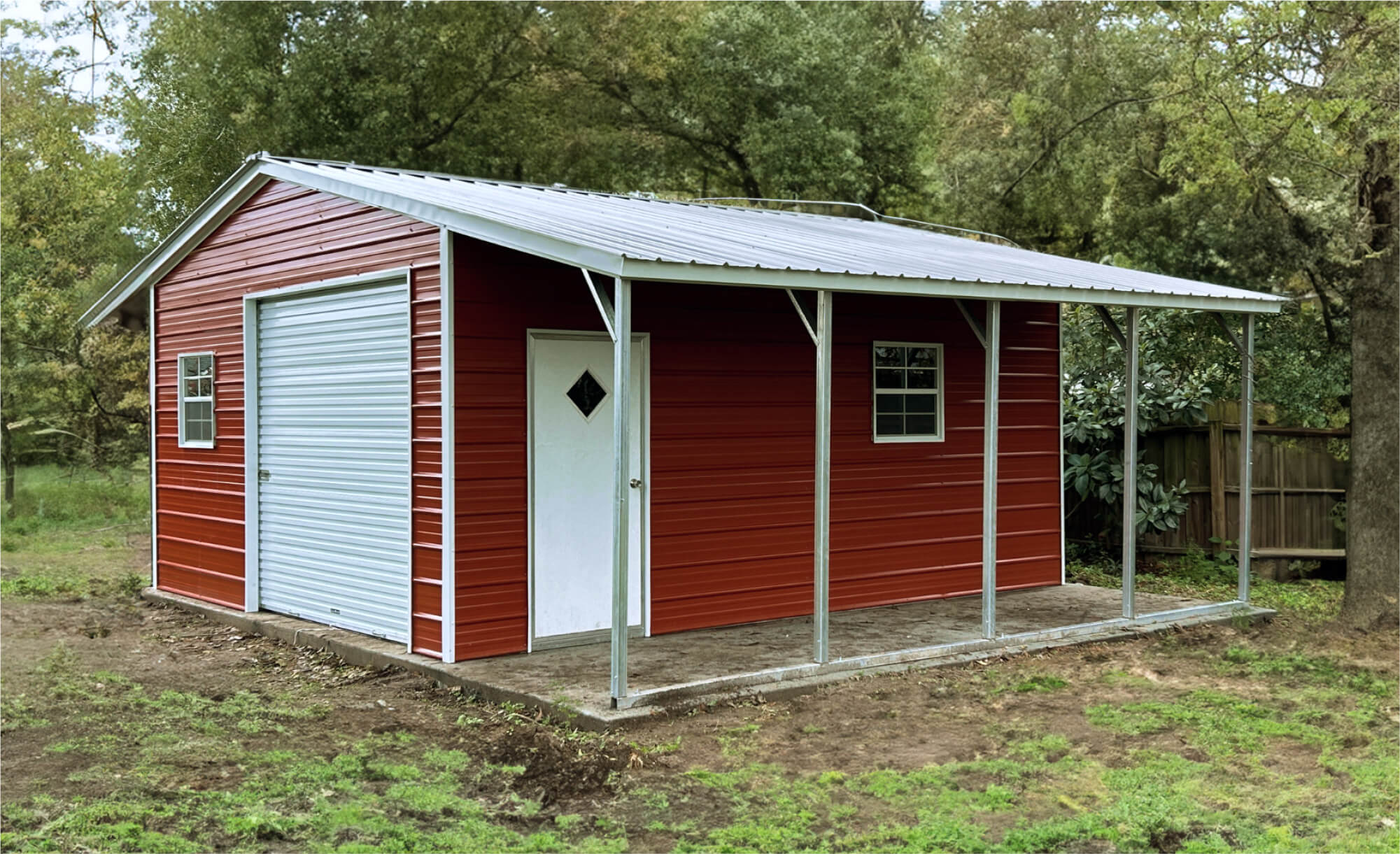 18x20 Vertical Roof Metal Garage