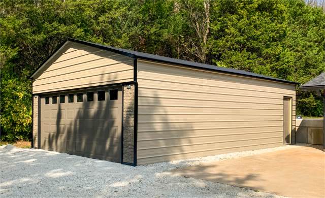 24x30 Boxed Eave Style Metal Garage