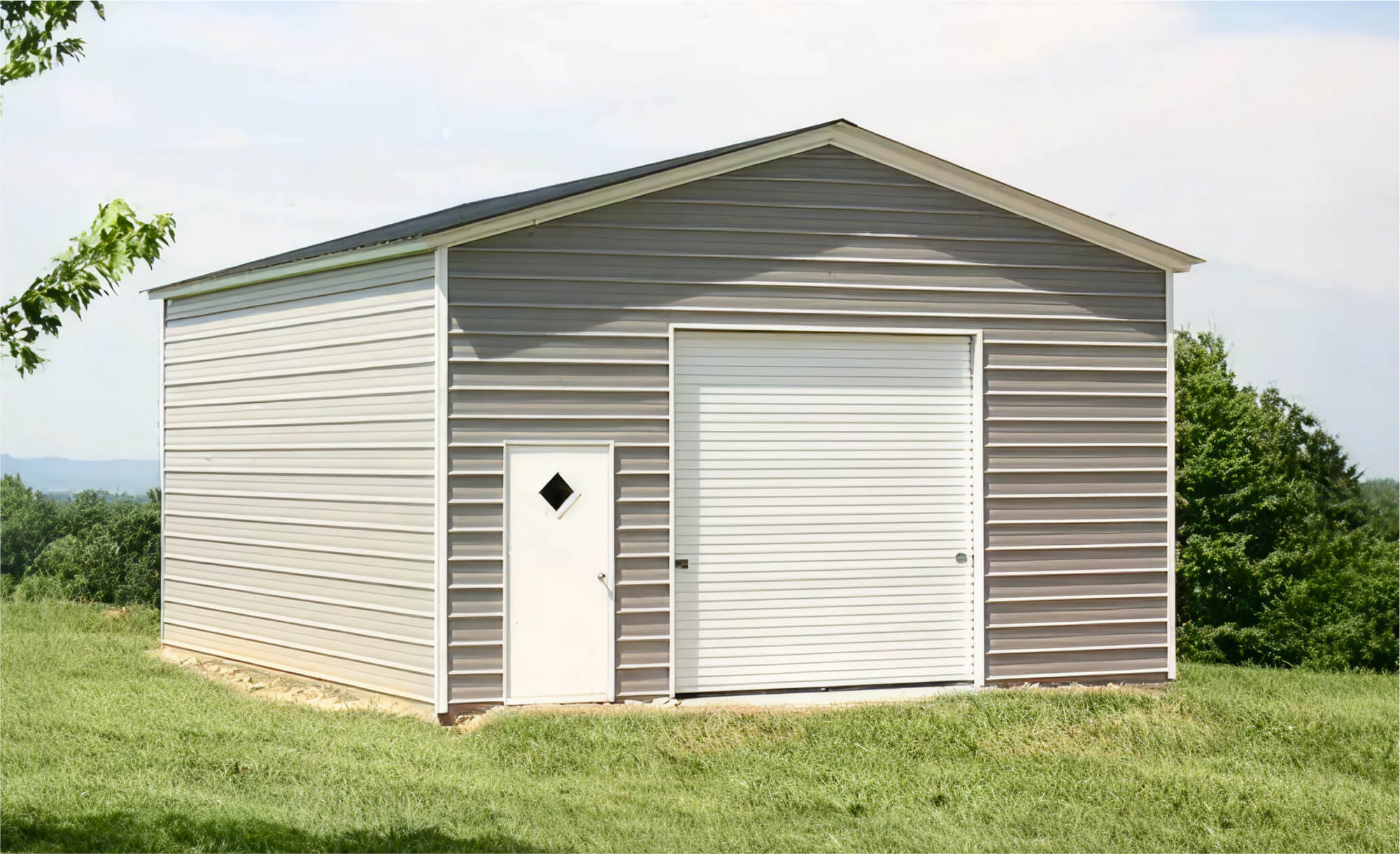 18x20 Vertical Roof Metal Garage
