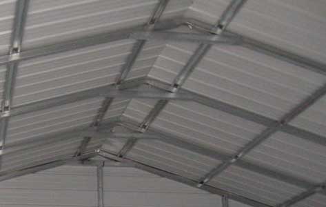12x50 Vertical Roof Metal Garage North Inside View