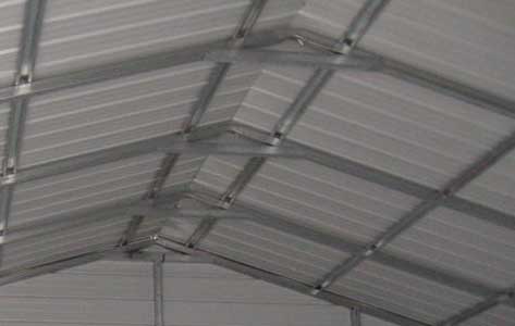 18x40 Metal Garage Roof Inside