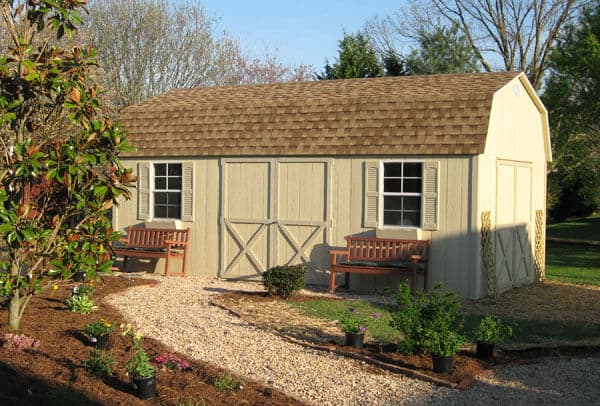 landscaping a storage shed