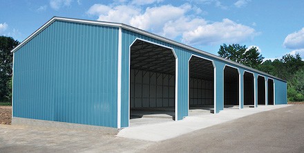 100' Long Steel Garage Carports