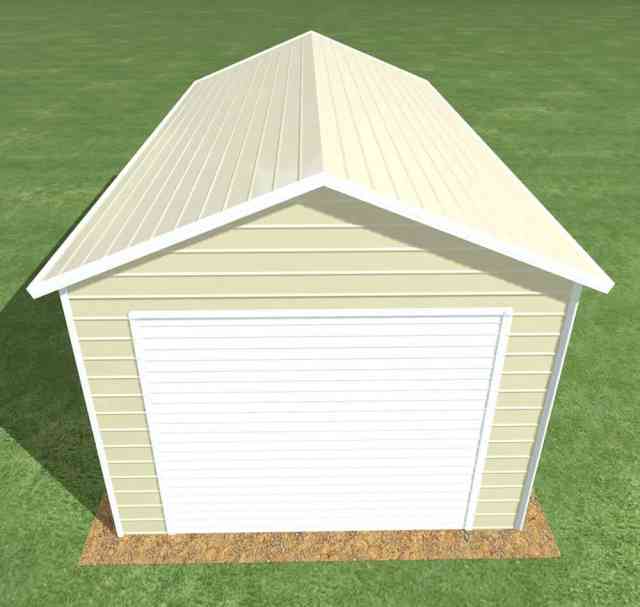 12x20 Boxed Eave Roof Metal Garage