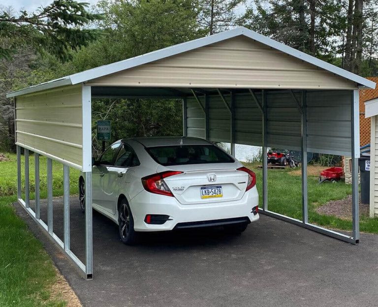 12x25 Boxed Eave Roof Carport Alan's Factory Outlet