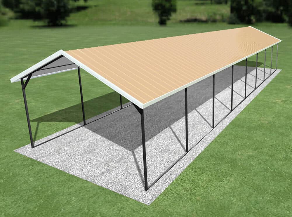 12x40 Vertical Roof Carport Alan's Factory Outlet