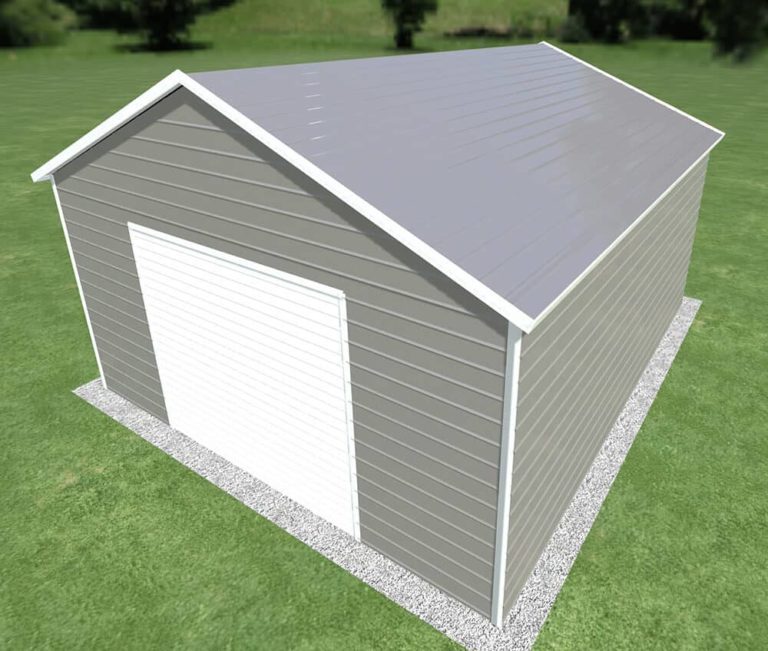 18x20 Boxed Eave Roof Metal Garage - Alan's Factory Outlet