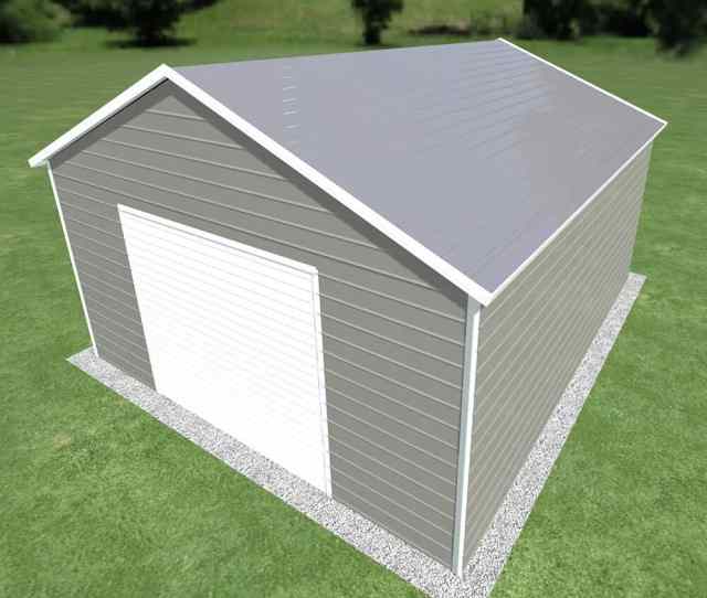 18x20 Boxed Eave Roof Metal Garage