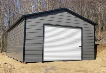 18x25 Vertical Roof Metal Garage - Alan's Factory Outlet