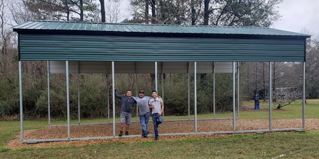 18x35 vertical carport side view