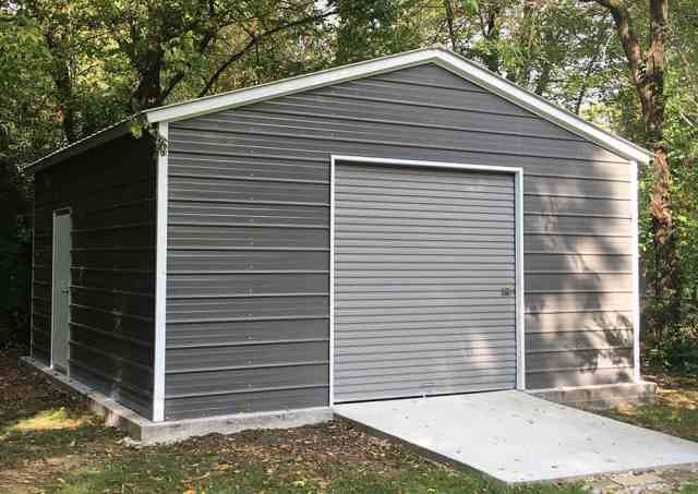 22x20 Vertical Roof Metal Garage