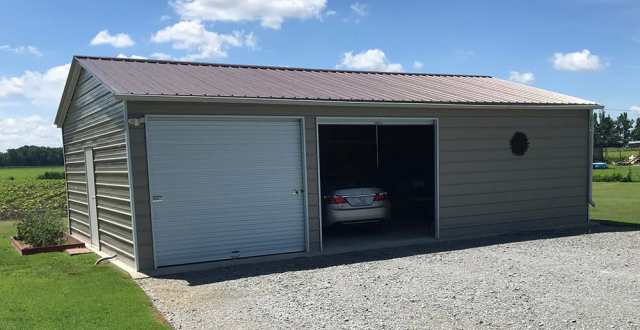 22x40 Vertical Roof Metal Garage