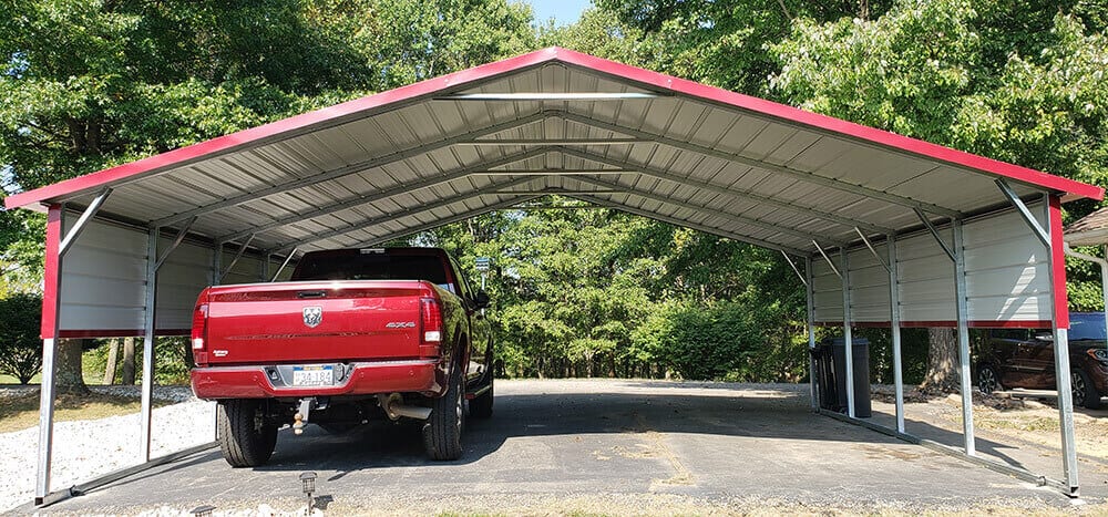 24x20 Boxed Eave Roof Carport - Alan's Factory Outlet