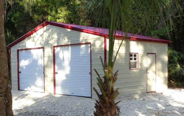 24x20 Vertical Roof Metal Garage