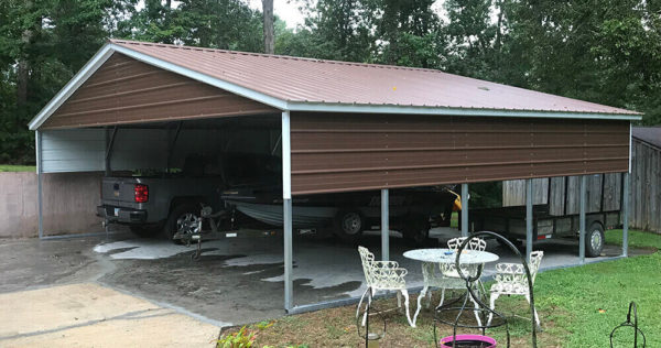 28x25 Vertical Roof Triple Wide Carport - Alan's Factory Outlet