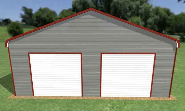 28x30 Regular Roof Metal Garage