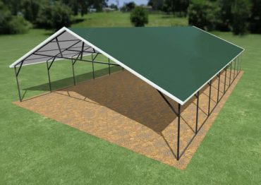 28x40 Vertical Roof Triple Wide Carport - Alan's Factory Outlet