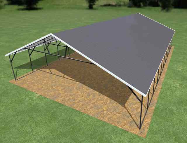 28x45 Vertical Roof Triple Wide Carport