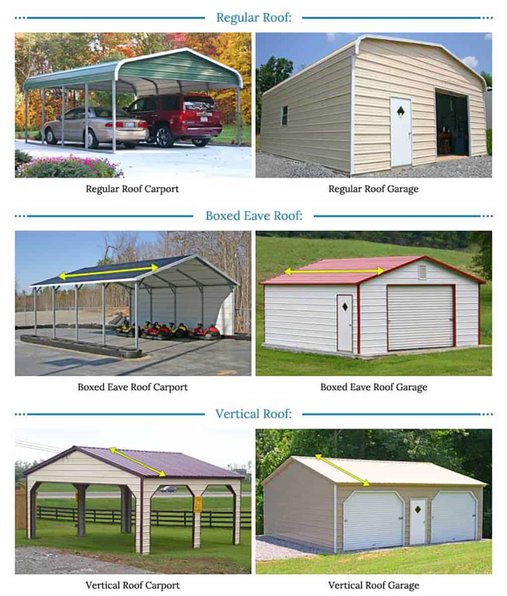 metal carports roof styles
