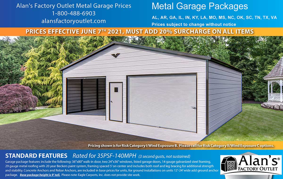 metal garage prices