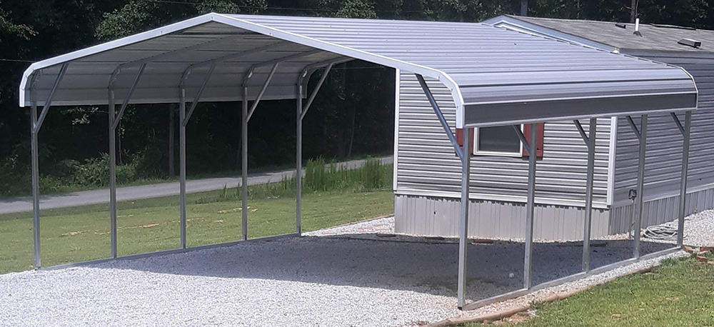 A large custom carport for a mobile home