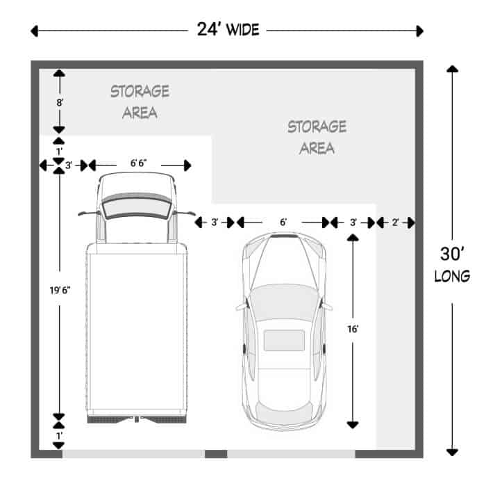 1, 2, 3, & 4 Car Garage Sizes and Dimensions