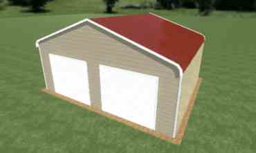 26x20 Regular Roof Triple Wide Metal Garage