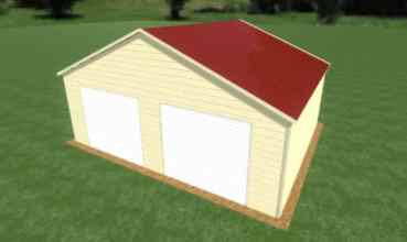 26x20 Vertical Roof Triple Wide Metal Garage