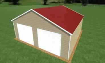 26x25 Boxed Eave Roof Triple Wide Metal Garage