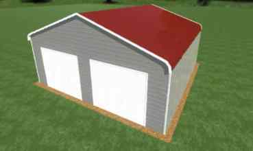 26x25 Regular Roof Triple Wide Metal Garage