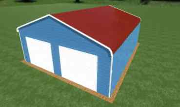 26x30 Regular Roof Triple Wide Metal Garage