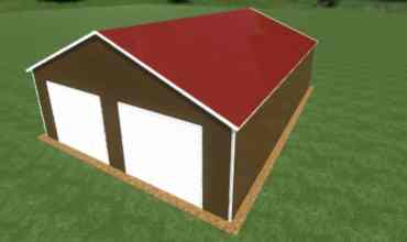 26x35 Boxed Eave Roof Triple Wide Metal Garage