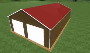 26x40 Vertical Roof Triple Wide Metal Garage