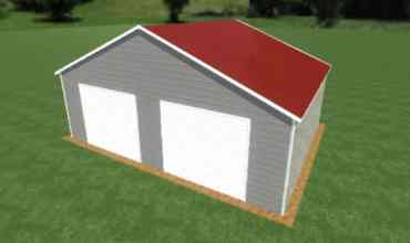 28x20 Vertical Roof Triple Wide Metal Garage