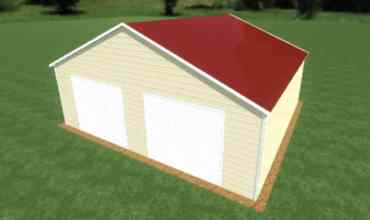 28x25 Boxed Eave Roof Triple Wide Metal Garage