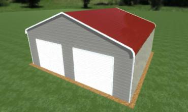 28x25 Regular Roof Triple Wide Metal Garage