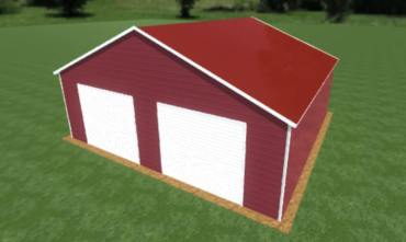 28x25 Vertical Roof Triple Wide Metal Garage