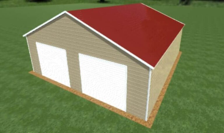 28x30 Boxed Eave Roof Triple Wide Metal Garage - Alan's Factory Outlet