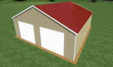 28x30 Boxed Eave Roof Triple Wide Metal Garage