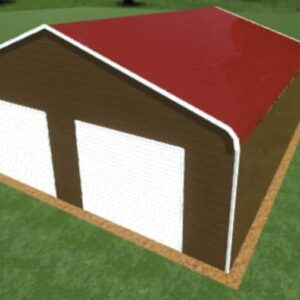 28x30 Regular Roof Triple Wide Metal Garage - Alan's Factory Outlet