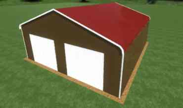 28x30 Regular Roof Triple Wide Metal Garage