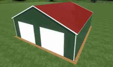 28x30 Vertical Roof Triple Wide Metal Garage