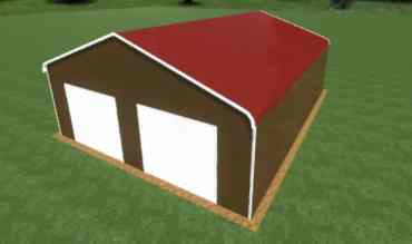 28x35 Regular Roof Triple Wide Metal Garage